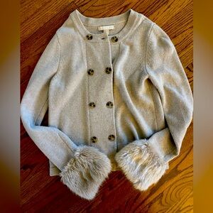 Banana Republic Sweater with Fur Trim